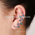 promotion sweet special blue rhinestone hoop huggie earrings for women